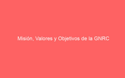 Misión, Valores y Objetivos de la GNRC