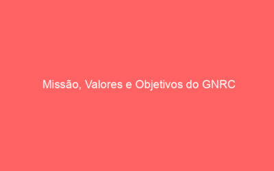 Missão, Valores e Objetivos do GNRC