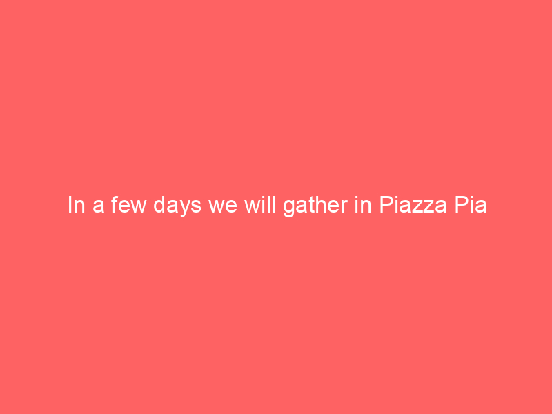 In a few days we will gather in Piazza Pia